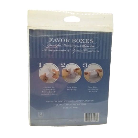Wedding Anniversary Special Squared Favor Boxes Rings Ribbons 12 Count - Picture 2 of 5